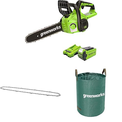 Greenworks G40CS30IIK2 30cm Motosierra a Batería, Batería de 40V 2Ah y Cargador, Garantía de 3 Años + cadena de 30cm + Bolsa de residuos de jardín 120l