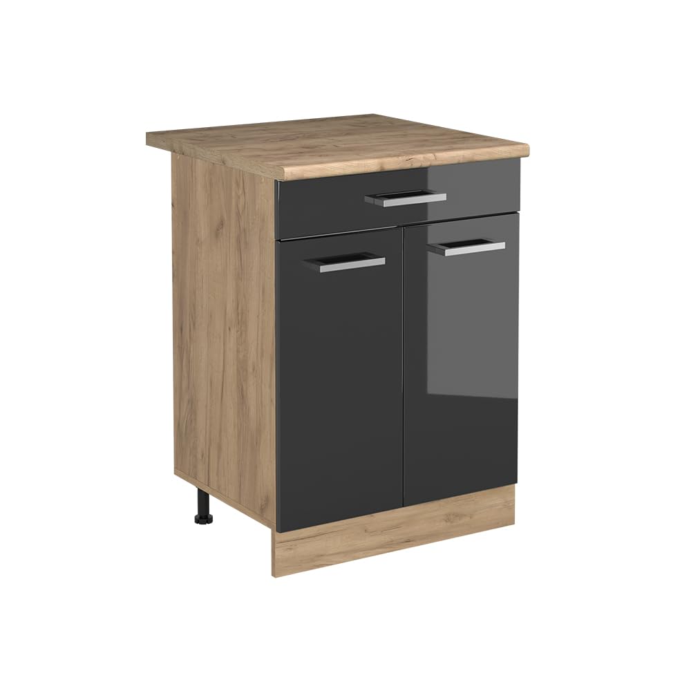 Vicco Szafki kuchenne "R-Line", Antracyt połysk/Dąb goldkraft 60 cm