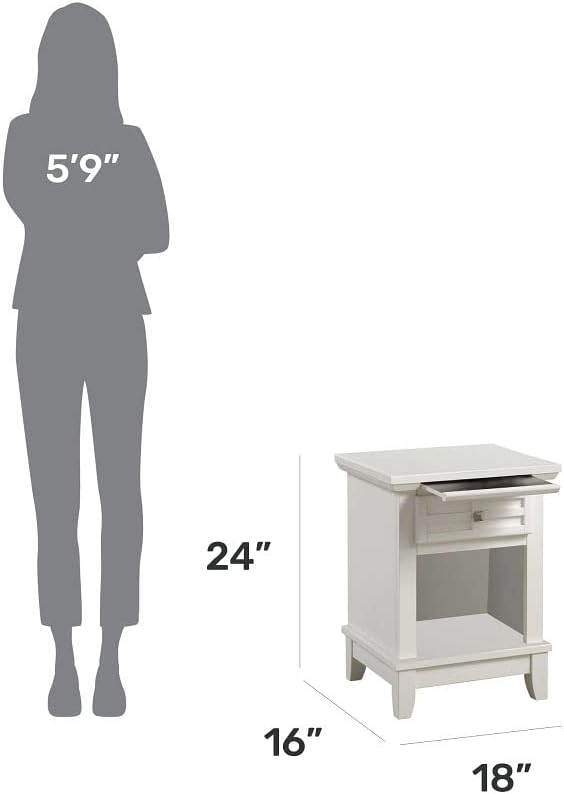 Miniatura 2 de Mesita de noche Home Styles Arts And Crafts acabado blanco Madera Blanco