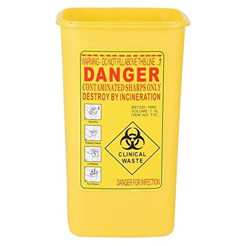 Contenedor de agujas biohazard desechable Delaman Bin Sharps 1L Cover