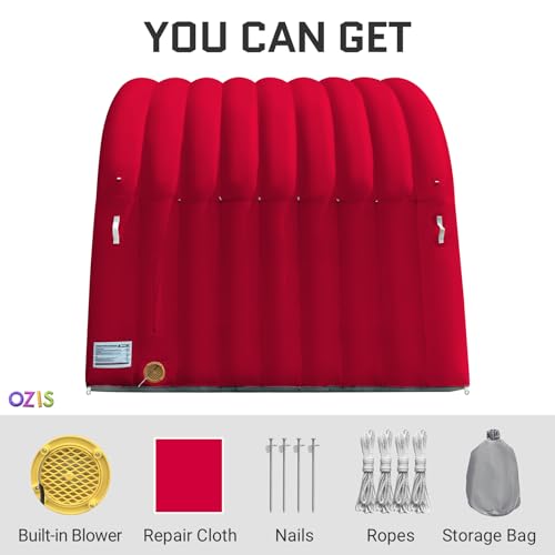 Image of OZIS 10FT Inflatable Tunnel Sports Entrance with Installed Blower Inflatable Tunnel Tent for Business Advertising Event Exhibition Promotion,Street,Shop,Supermarket,School(Red, 10x10x9Ft)