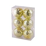 Farbe : gold Present Simple 6-teiliges Set Discokugeln mit kleinen Spiegeln Durchmesser 6 cm Gold