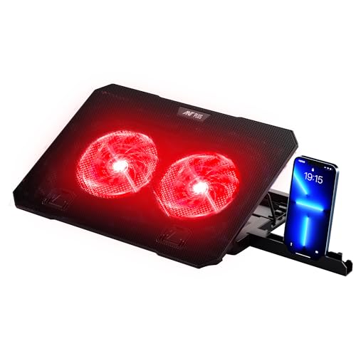 Image of Dracula 20 Laptop Cooling Pad, Laptop Cooler with Mobile Holder 2*1 125mm Quite Fans at 1000 RPM, Fan Speed Controller 5 Height Adjustable Angle 2 USB Ports Compatible for Laptop up to 15.6 inch