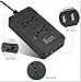 Fujimoto Dengyo USB Power Strip, Surge Protector 4 Outlet and 4 USB Port Charger 6ft Extension Power Cord 2500W 100-240V Portable USB Strip for Travel, Phone, Computer (Black)……