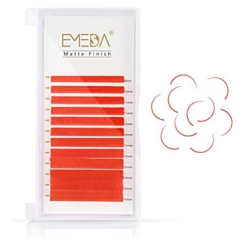 EMEDA Colorful Red Flat Eyelash Extensions Cover