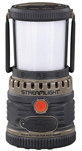 Streamlight 44947 Super Siege 1100-Lumen Rechargeable Lantern with 120-Volt AC Charger, Coyote