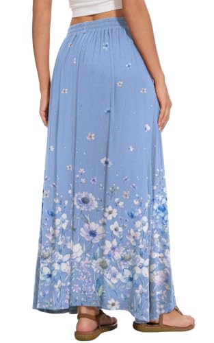 Image of Womens Maxi Skirt Long Flowy Summer A-Line High Waist Skirts