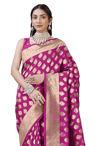 Image of MIRCHI FASHION Women Saree | Banarasi Silk Woven Design Daily Regular Use Sari with Blouse