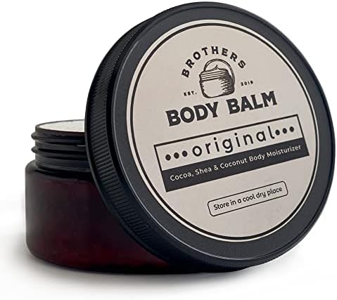Brothers Body Balm All Natural Body Butter for Dry Skin, Organic Cocoa Butter with Organic Coconut Oil & Shea Butter, Body Moisturizer for Very Dry Skin, Body Butter for Men & Women, 8oz Jar