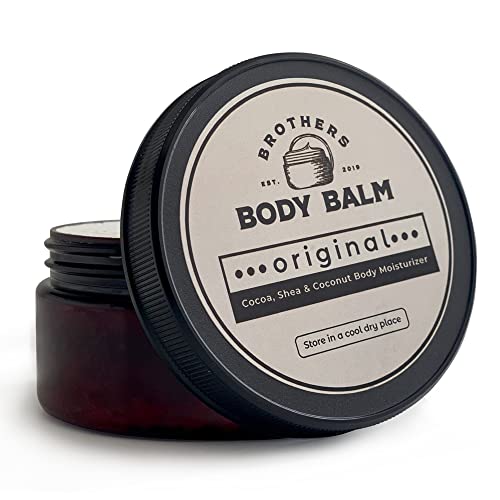Brothers Body Balm All Natural Body Butter For Dry Skin, Organic Cocoa Butter With Organic Coconut Oil & Shea Butter, Body Moisturizer For Very Dry Skin, Body Butter For Men & Women, 8Oz Jar #TOP19