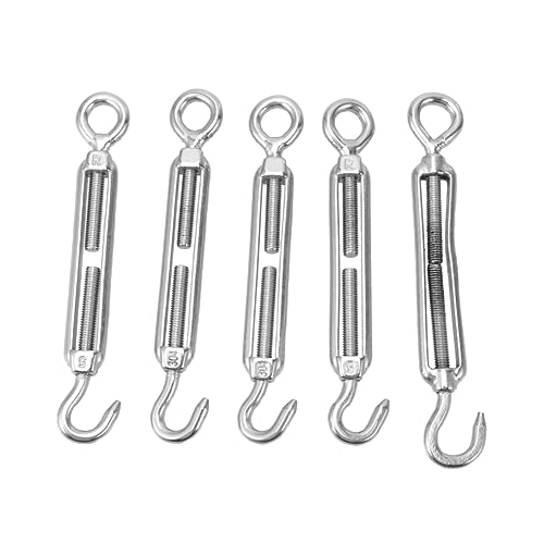 5 piezas de tensor para cable de acero inoxidable con ojo y gancho miniatura 1