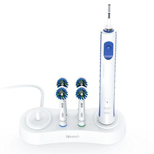 [Upgraded] tandenborstelhouder, houder, poketech, elektrische tandenborstelhouder, compatibel met Oral B voor 4 opzetborstels, oplader (upgraded tandenborstelhouder)