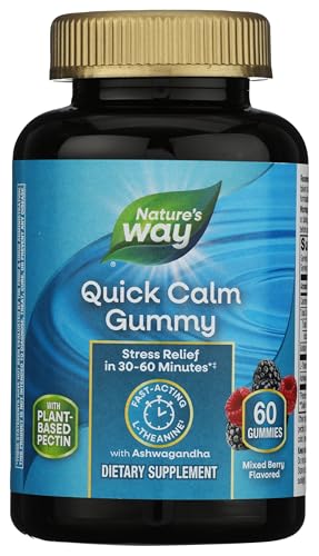 Nature's Way Quick Calm Gummies with L-Theanine*, Wild Berry...