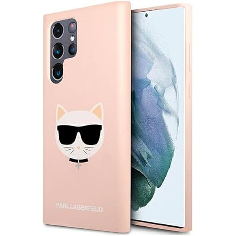 Karl Lagerfeld KLHCS22LSLCHPI Hülle für S22 Ultra S908 rosa Silicone Choupette Head Cover
