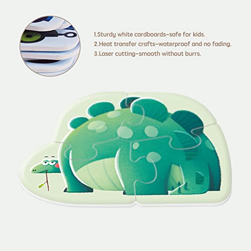 Image of Toi 6 Packs Large Piece Toddler Jigsaw Puzzles for Kids Aged 2.5+, Animal Shaped Floor Puzzles for Beginner, Preschool Learning Game for Boys Girls, Dinosaur | My First Puzzle, Animal Shaped Floor Puzzles for Beginner, Preschool Learning Game, Educational Activity for Boys Girls Gift