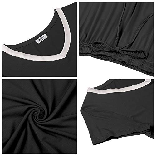 Image of Joyaria Cooling Pajamas Bamboo Viscose Lightweight PJs Set Women Wicking Sleepwear for Night Sweat S-XXL