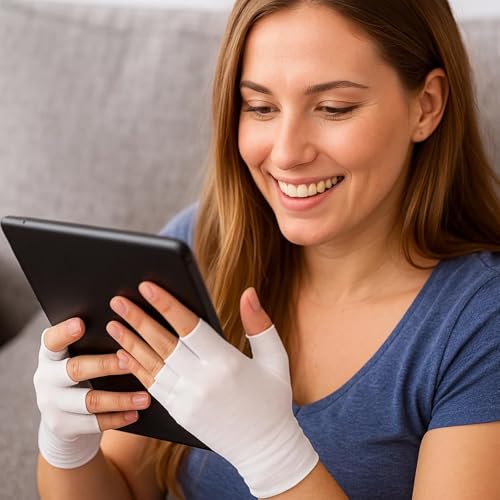 12 Paar weiße UV-Handschuhe mit Fingernägeln, UV-Baumwollhandschuhe, dünne fingerlose Handschuhe, Baumwollhandschuhe, geeignet für Outdoor-Aktivitäten und Touchscreen-Nutzung, geeignet zum Autofahren