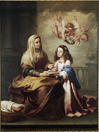 Tableau Vierge Marie Murillo Toile Murale Inspirante pour Susciter l'Émotion au Quotidien