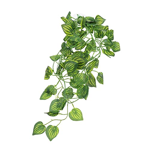 Garneck Imitated Vine Decor for Lizards and Geckos Terrarium Accessory for Reptile Cage Decoration Safe Material for Pets Looking Leaves