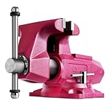 Forward Round Bench Vise 6 Inch Heavy Duty, 1760 Economic Industrial Vice with 360° Swivel Base, 6