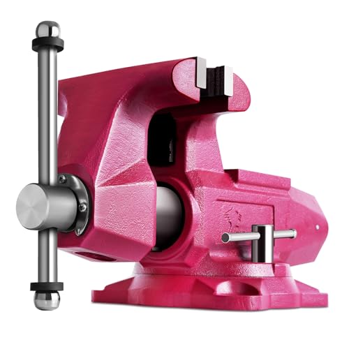 Image of Forward Round Bench Vise 5 Inch Heavy Duty, 1750 Economic Industrial Vice with 360° Swivel Base, 5" Jaw Width, 5-1/2" Max Jaw Opening, 3-1/2" Throat Depth, 72,000PSI Ductile Iron