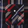 COEVALS CLUB Mens Short Sleeve Pearl Snap Western Cowboy Shirt Button Up Casual Work Dress Shirt, 6# Red Black, Large #4