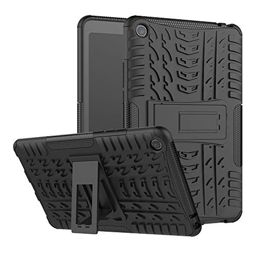 TenYll Xiaomi Mi Pad 4 Funda, Heavy Duty Silicona Híbrida Rugged Cubierta Protectora Resistente a los Golpes Estuche de Cuero con Doble protección para Xiaomi Mi Pad 4 -Negro