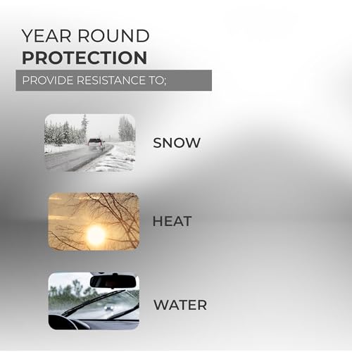 Image of NEEDZ 2in1 Windshield Cover for Sun and Snow | Light Weight 170T Silver Coated Fabric Premium Windshield Protection for Cars, SUVs, Trucks | Secure Fit Waterproof Frost Cover | Large (88 inchx39 inch)*