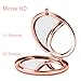 Dynippy Compact Mirror Rose Gold Makeup Mirror Folding Mini Pocket Mirror Portable Hand Mirror Double-Sided 2 x 1x Magnification for Woman Girls (A-Watercolor Flower)