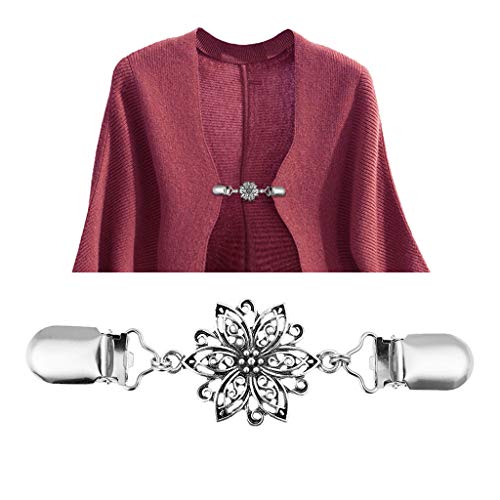 Fityle 4x Clipes De Xale De Camisola De Estilo Retro Vestem Camisas De Casaco De Lã Clipes De Colar