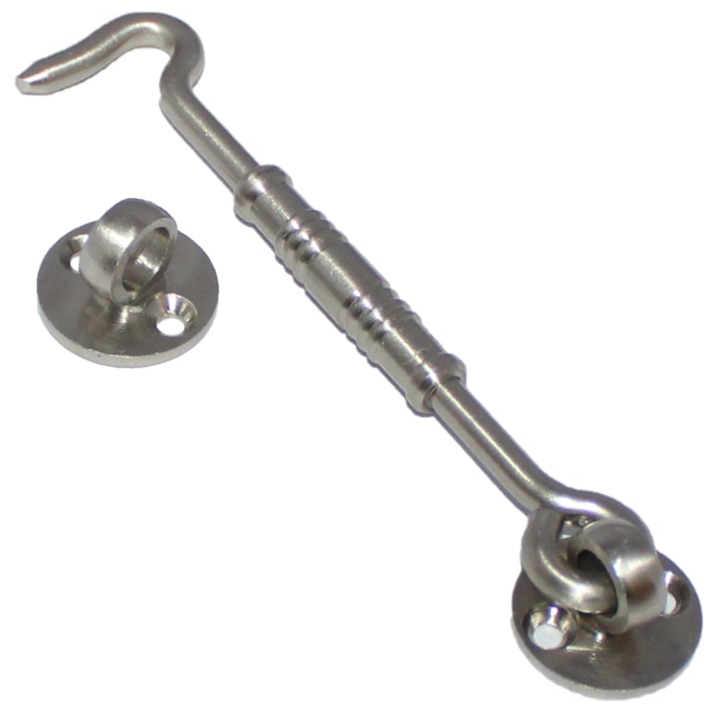 RiseOm Brass Gate Hook/Window Hook for Double Doors Gates/Windows Pack of 2 (6 inch, Silver) (B081D3Z7D9) Amazon Price History, Amazon Price Tracker
