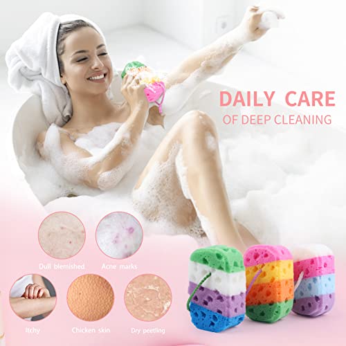 3-Pcs-Exfoliating-Bath-Sponges-for-Shower-Bath-Sponge-Loofah-for-Body-Wash-Bathroom-Vivid-Colors-Soft-Bathing-Accessories