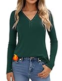 haut thermique en dentelle à col en V: Le t shirt thermique femme utilise un décolleté en forme de V avec un design en dentelle, ce qui ajoute une touche de design. La coupe ajustée met en valeur les courbes du corps