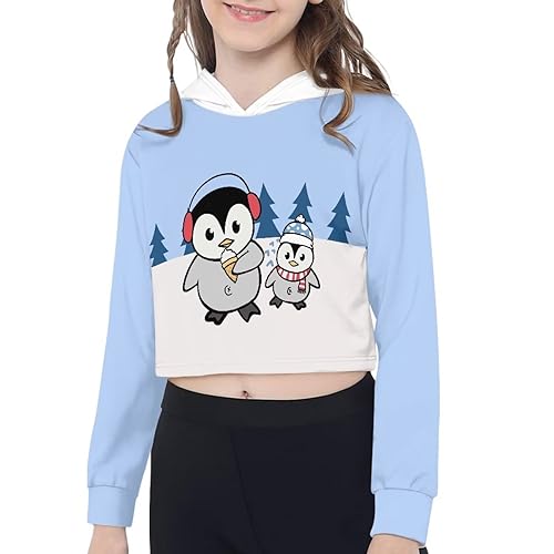Dreaweet Girls Long Sleeve Crop Top Hoddie Cropped Sweatershirts Soft Athletic Tops Yoga Clothing for 5-14 Years Old3