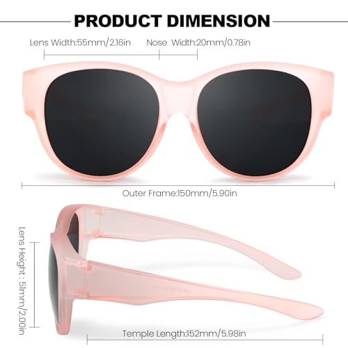 Image of Trysee Polarized Fit Over Sunglasses for Women, Trendy Oversized Wear Over Glasses Shades UV400 Protection TS5779