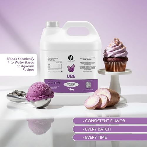 Image of Dolce Flav Clear Ube Flavoring 32 oz - Bulk Purple Yam Extract for Ice Cream Shops, Beverage Manufacturing & Foodservice