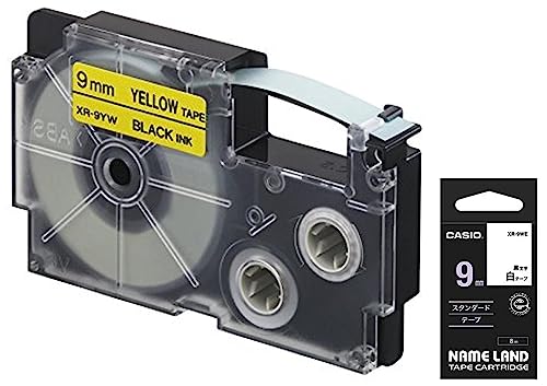 Image of Casio XR-9YW-S-DJ /XR-9YW1-W-DJ 1 Labels Printer Tape (Black and Yellow) & XR-9WE-S-DJ /XR-9WE1-W-DJ Label Printer Tape (Black and White)