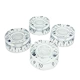 Dopro 4pcs Clear Guitar Speed Dial Knobs Control Knob fits LP Guitar ...
