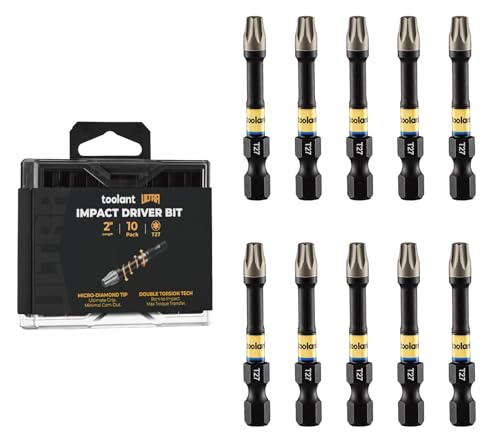 Image of toolant T27 2 inch Impact Torx Bits, 1 /4 inch Hex, S2 Steel, 10-Piece Set