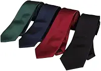 Kit 4 Gravatas Slim Verde, Marinho, Bordo e Preta