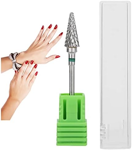 Nail Drill Bit, Tungsten Steel Nail Art Manicure Drill Bits Electric Pedicure Manicure Grinding Head Accessories(Green)