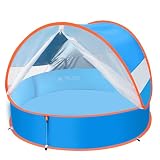 💦【Materiales de alta calidad y comodidad】Nuestra piscina bebe playa con techo está hecha de material compuesto de nylon de alta calidad y el toldo solar está hecho de material de protección UV UPF50+. La piscina de bolas bebe está hecha con tecnología de fusión sin costuras para garantizar que sea extremadamente duradera y no se deforme ni colapse fácilmente, y cada borde está redondeado sin bordes para evitar arañazos en la piel de bebés y niños. ¡Elija siempre lo mejor para su bebé! La piscina playa bebe puede contener una pequeña cantidad de agua o utilizarse sin agua. (Asegúrese de que el nivel del agua no supere la mitad de la piscina).