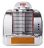 Classic Chrome Diner-Style Jukebox Wireless Speaker with Song Selection Display, Keypad Interface, Nostalgic speaker