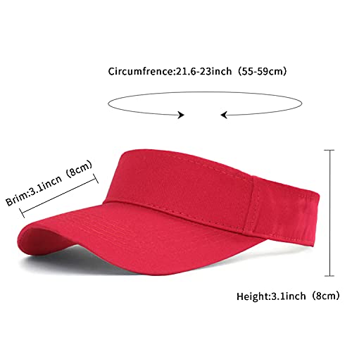 Image of HH HOFNEN Sports Sun Visor Hats Cotton Twill Ball Adjustable Sun Caps for Men Women