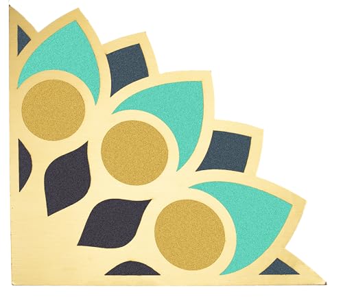 Image of TOTA Rangoli Stencil Corner - Set of 1 Corner MDF Stencils | 12x12 inch | Reusable 3D Rangoli for Diwali Home Decoration Navratri Pongal Onam Puja