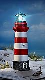 leuchtturm agenda zürich  XXL LED Leuchtturm Garten Außenbeleuchtung maritime Garten Deko 55cm Lampenhaus rot weiß bis zu 6 Stunden rotierendesLeuchtfeuer Timer funktion