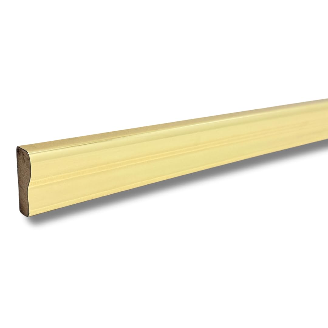 Purely Panache Gold Pre-Finished White Mdf Dado Rail – 115 Cm | Waterproof, Decorative Wall Moulding | No Painting Required (Gold)