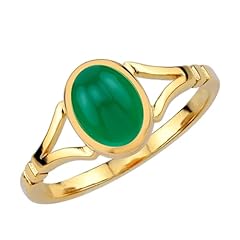 Genuine Emerald Green Onyx - 18K Gold Plated
