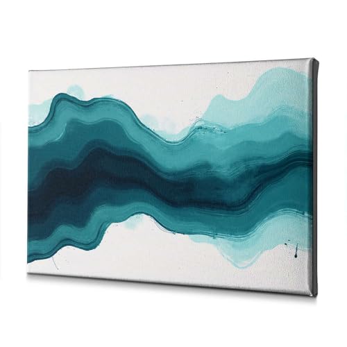 Toile abstraite bleue 40x60 cm pour decoration murale salon moderne