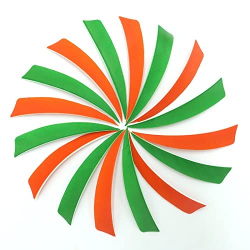 Obert Archery Feathers 4Inch (60Pack) Hunting Arrows Fletching Fletches Right Wing 4" Shield Cut Orange Green #TOP1